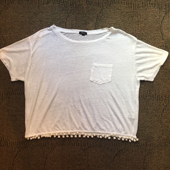 RAILS - Billie T-shirt with Pom Pom Fringe, Large - Picture 2 of 3